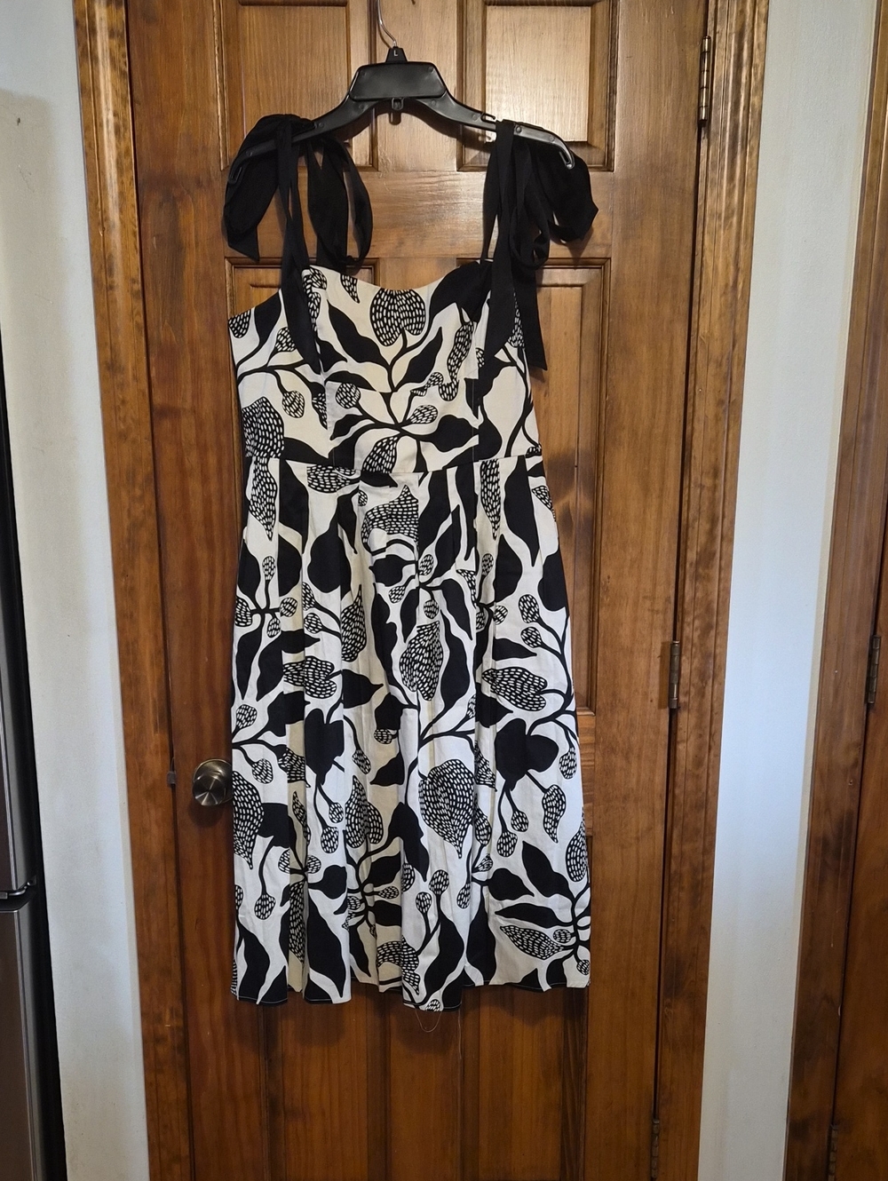 Black & Tan Floral Tie-Shoulder Sundress